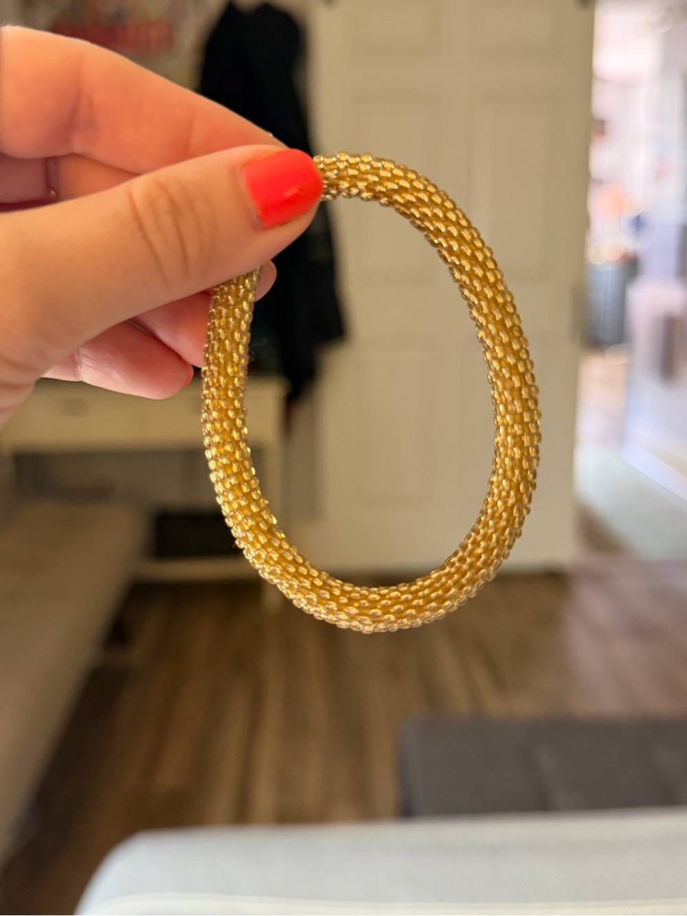 Gold Beaded Stretch Bracelet - Women Jewelry